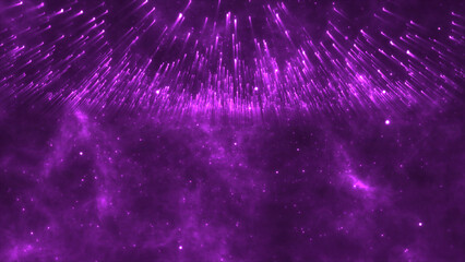 Magical Deep Purple Particle Rain Celebration Background
