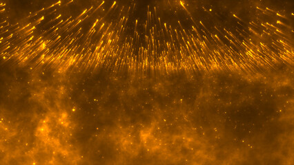 Warm Amber Gold Dust Particle Stage Display