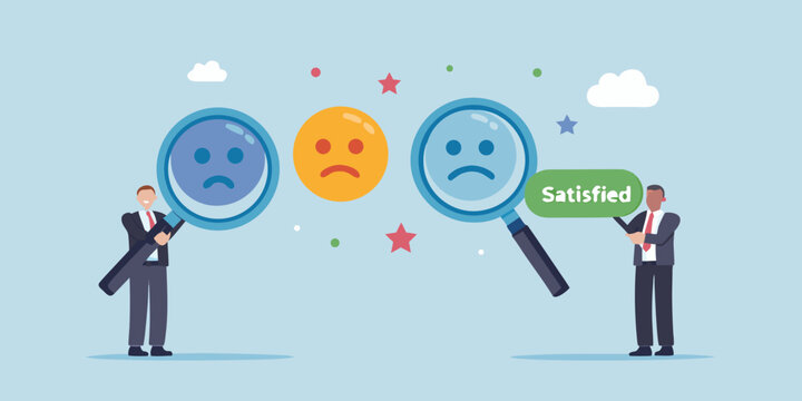 Analyzing customer emotions feedback through magnifying glasses and a satisfied result