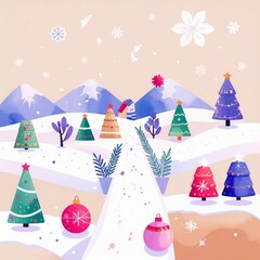 christmas background with christmas tree