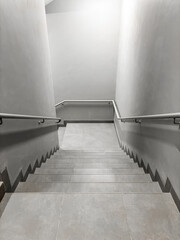 Minimalist White and Grey Staircase Perspective