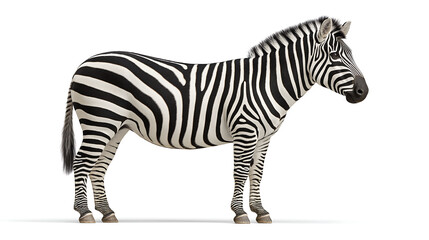 Naklejka premium Detailed shot of zebra's backside against white background, incredibly realistic