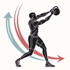 Obraz premium Silhouette of a woman running in sports vector illustration