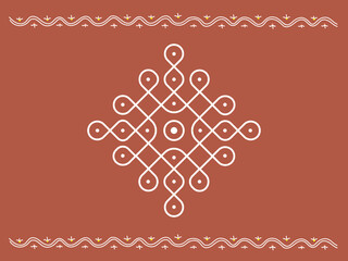 Auspicious card design in traditional Indian style.