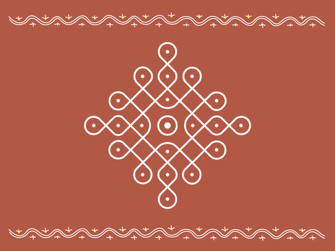 Auspicious card design in traditional Indian style.