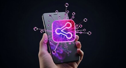 Digital concept image showing a hand holding a sale sign connected to the global social media network