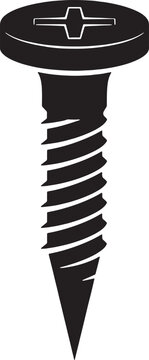 Black silhouette of a screw fastener metal