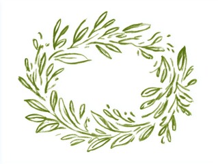 Obraz premium A hand-drawn illustration of olive branches with berries, perfect for wedding invitations, decor, and romantic event designs