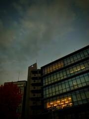 office building at night