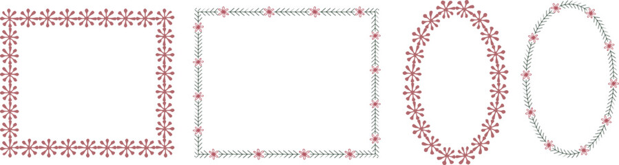 Christmas Doodle Frame Pack .Christmas Outline Border Set