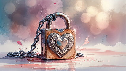 Love Lock Watercolor