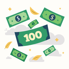 vector illustration of a set of money