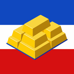 gold bars on white background