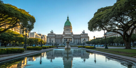 Congress building under clear skies
