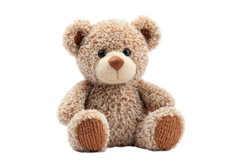 Fluffy teddy bear toy isolated on a transparent background 1