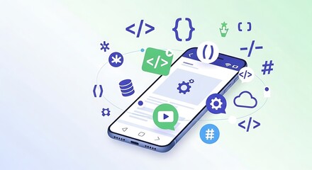 Mobile App Development - A Modern Smartphone Displaying Code and Functionality.