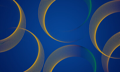 Yellow Orange Green Crescent Dot Swirl Abstract Background. © ziaul
