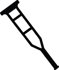 Crutch vector icon, simple medical symbol for mobility
