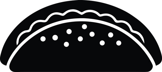 Traditional mexican dish, taco silhouette illustration