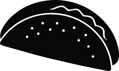 Minimalist taco icon, simple mexican cuisine graphic.