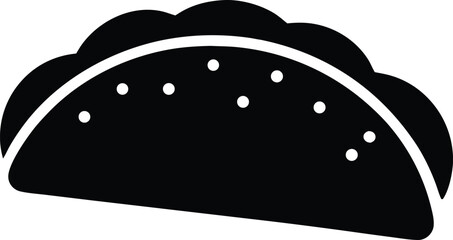 Taco silhouette vector illustration, mexican food graphic element
