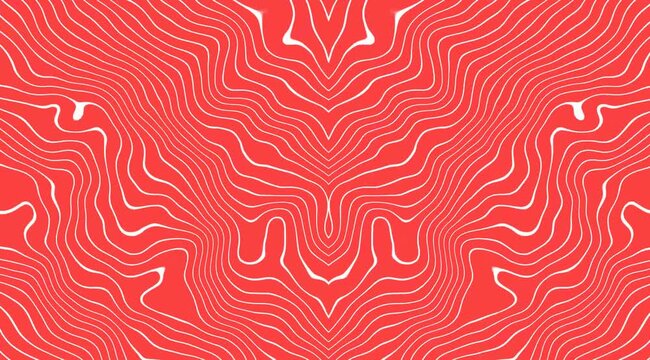 Abstract red and white wavy lines pattern seamless background for design and decoration
