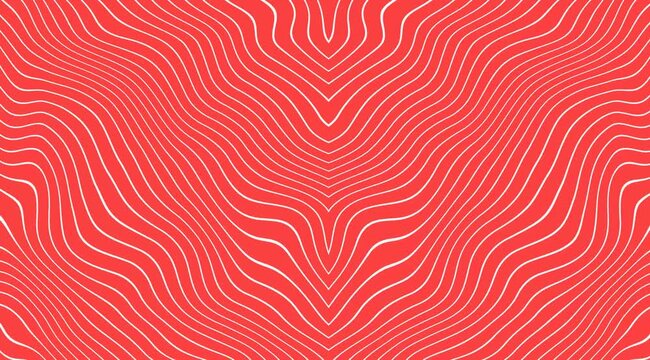 Abstract salmon texture background with wavy white lines on a vibrant orange canvas