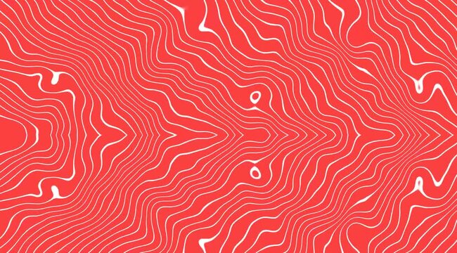 Abstract organic flowing lines on a vibrant coral background seamless pattern for design and background applications