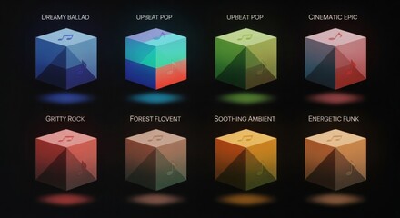 colorful 3D cube template set.