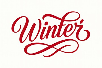 Elegant Red Winter Calligraphy