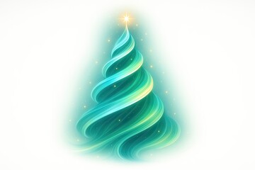 Glowing Swirl Christmas Tree with Star