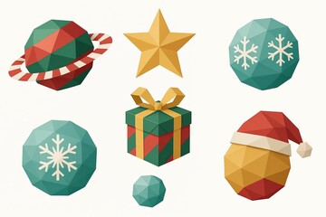 Festive Geometric Christmas Elements