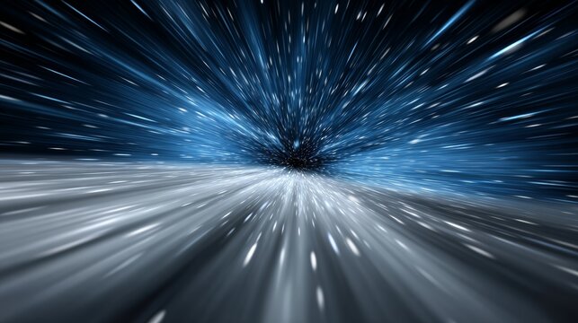 Futuristic Abstract Hyperjump Motion Background Illustration of Rapid Movement Through a Wormhole