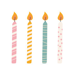 Birthday candles. Flat illustration of birthday candles vector 