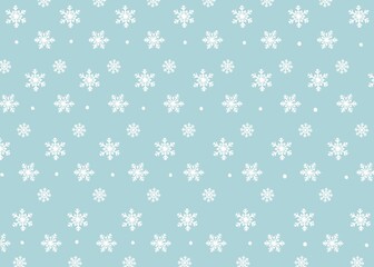 Soft Pastel Blue Seamless Snowflake Illustration Pattern for Winter Background