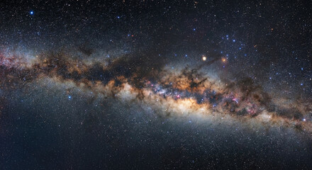 Colorful starscape in outer space with galaxies and nebulae