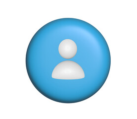 3D User Profile Icon on Transparent Background. Perfect for Digital Applications, Social Media or Website User Interfaces.