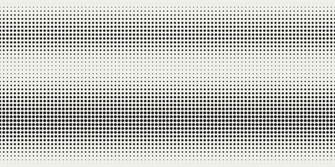 Abstract background with halftone pattern. Black bold dots transition to small nested vertically. Retro comic background for banners, posters and wallpapers. Vector illustration