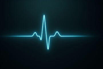 heartbeat pulse line on dark background showing medical monitoring signal