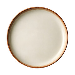 Elegant Minimalist Round Ceramic Plate in Smooth Beige