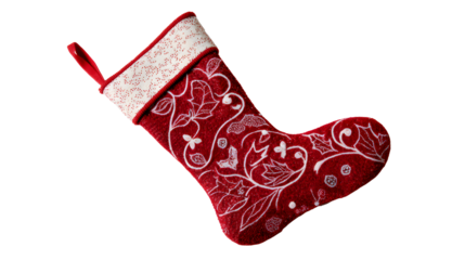 Christmas stocking red plaid fabric holiday decor