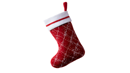 Christmas stocking red plaid fabric holiday decor