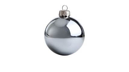Silver christmas ornament shiny metallic holiday decor
