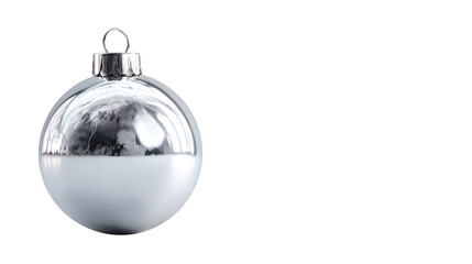 Silver christmas ornament shiny metallic holiday decor