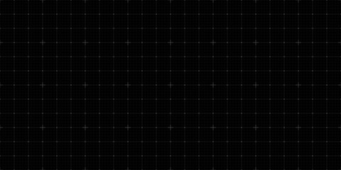 Seamless square grid background with empty space on black background. Design of square graph paper, school math sheet, grid paper sheet, notebook pattern, architectural graph paper.Vector illustration