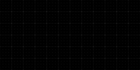 Seamless square grid background with empty space on black background. Design of square graph paper, school math sheet, grid paper sheet, notebook pattern, architectural graph paper.Vector illustration