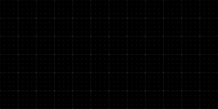 Seamless square grid background with empty space on black background. Design of square graph paper, school math sheet, grid paper sheet, notebook pattern, architectural graph paper.Vector illustration