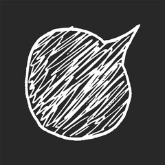 Crayon and marker strokes shape, sketch style speech bubble. Pencil scribbles, hand drawn effect. Text box chalkboard for messages.
