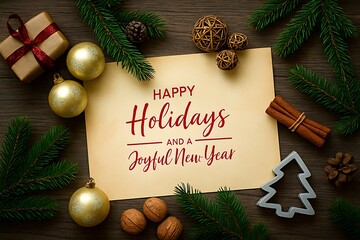 merry christmas and happy new year card