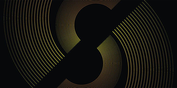 3D orange techno abstract background overlap layer on dark space with glowing circles shape decoration. Modern graphic design element future style concept for web banner flyer, card cover or brochure